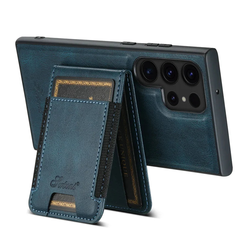 Samsung Galaxy S26 Ultra MagSafe Leather Wallet Case with Magnetic Card Holder