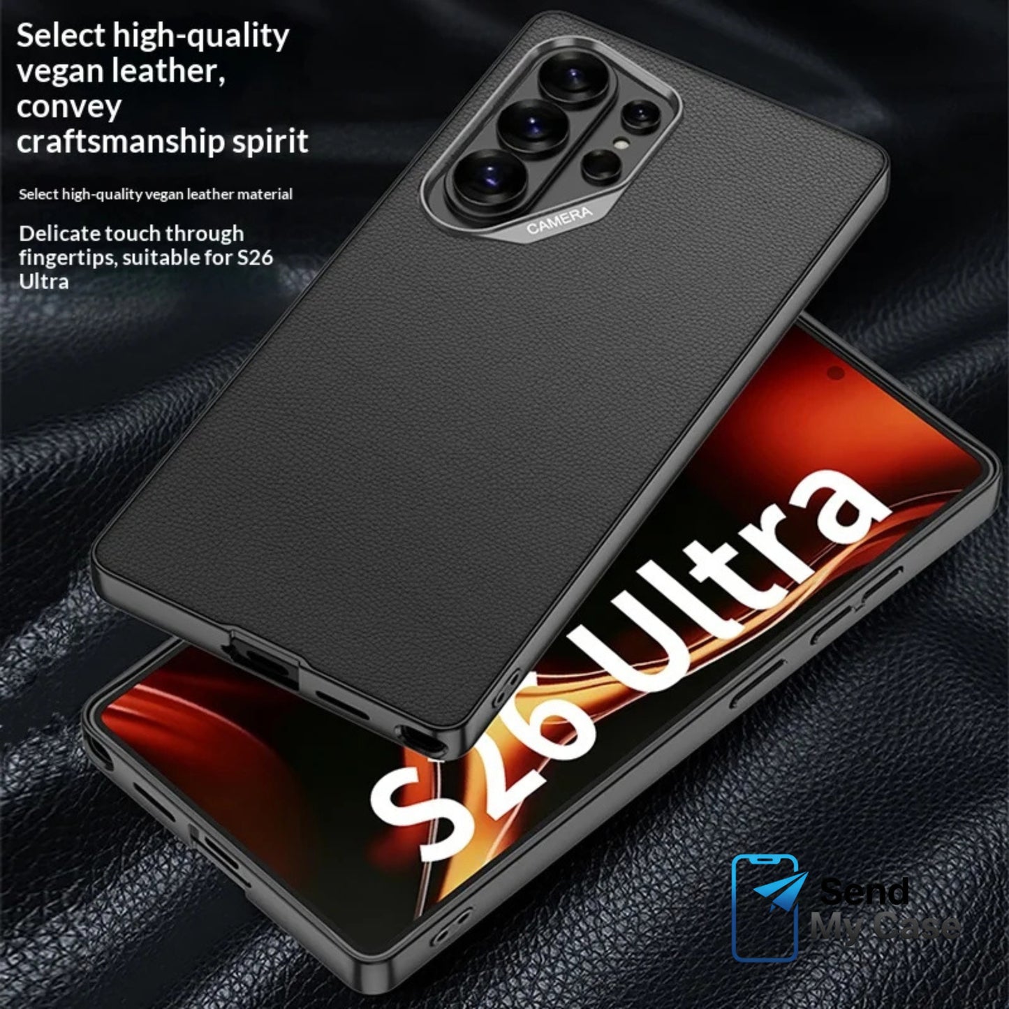 Samsung Galaxy S26 Ultra Vegan Leather Camera Frame Case