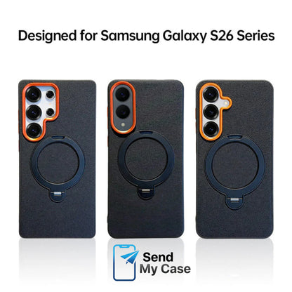 Samsung S26 Ultra Magnetic Leather Stand Case