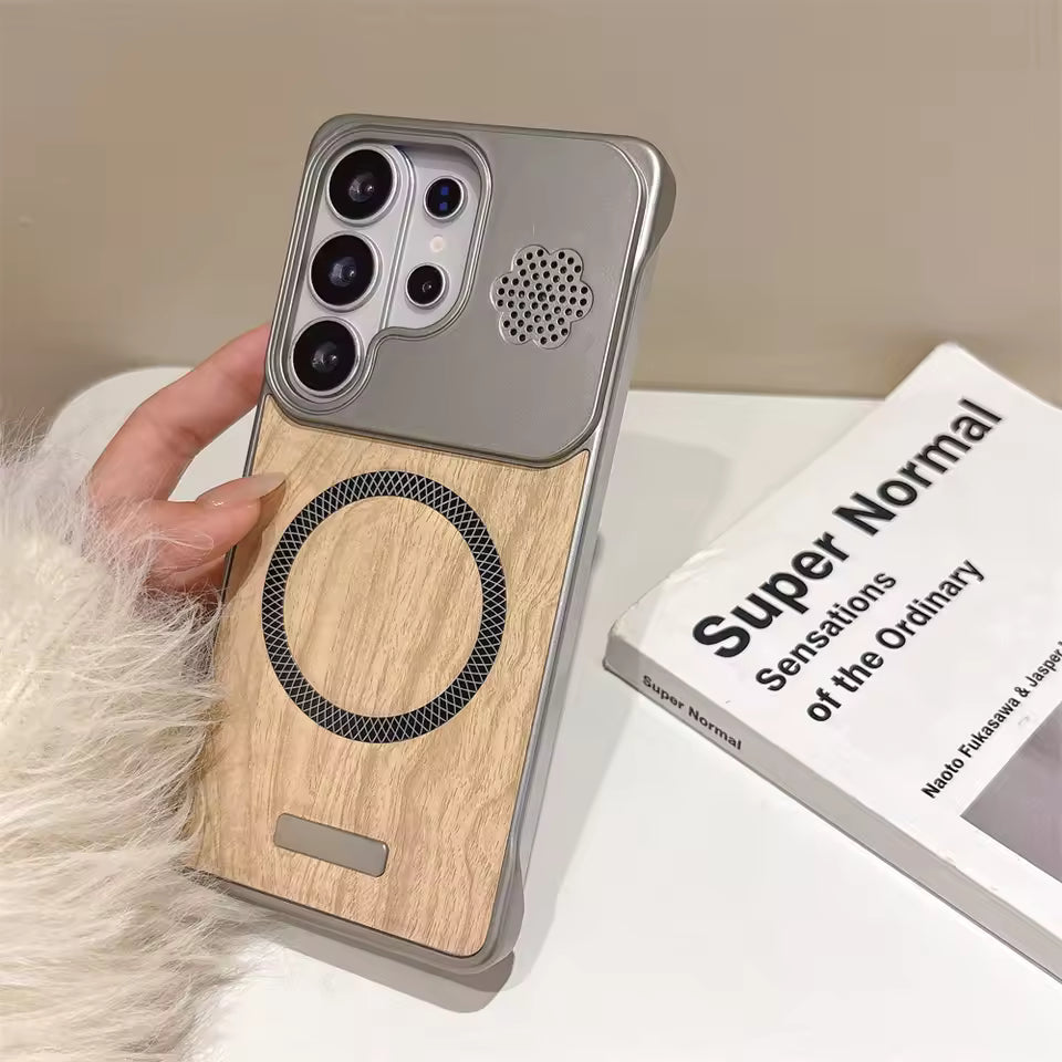 Samsung Galaxy S26 Ultra MagSafe Wood Grain Case – Slim Magnetic Cover