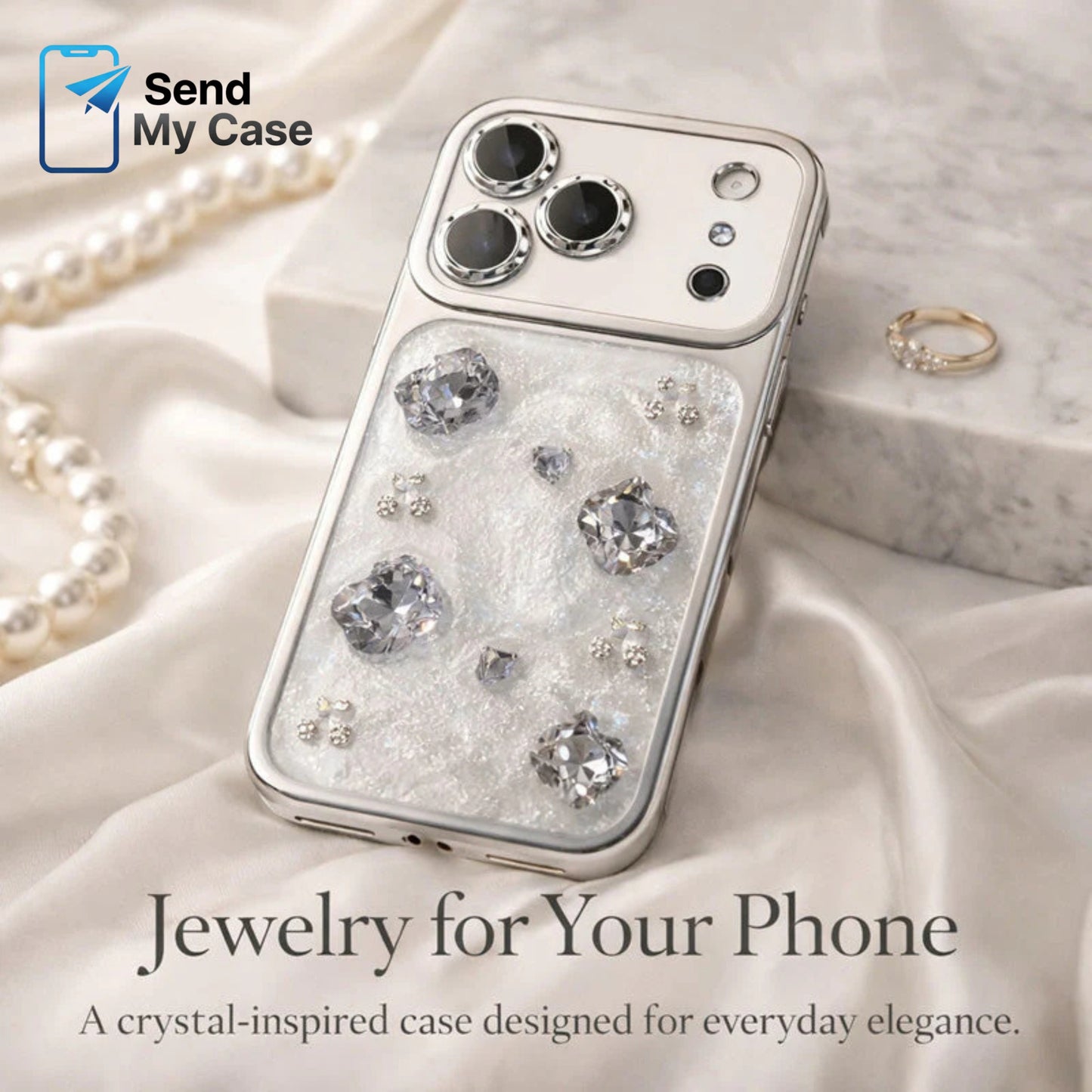 iPhone 17 Pro Max Crystal Luxury Case – Diamond Sparkle Edition