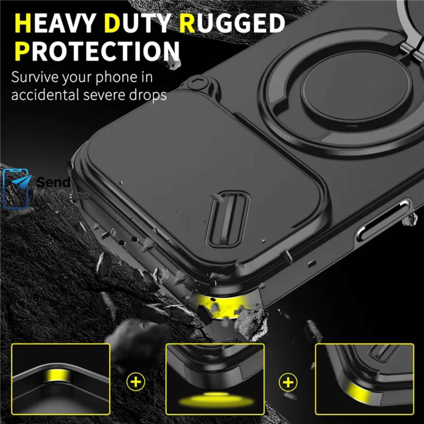 iPhone 17 Pro Max Magnetic Ring Kickstand Case
