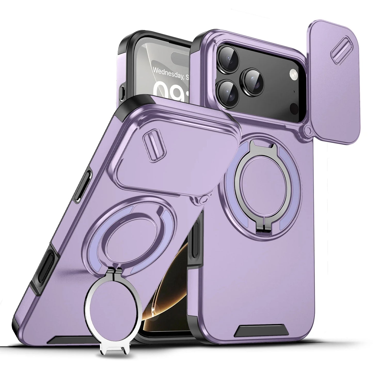 iPhone 17 Pro Max Magnetic Ring Kickstand Case