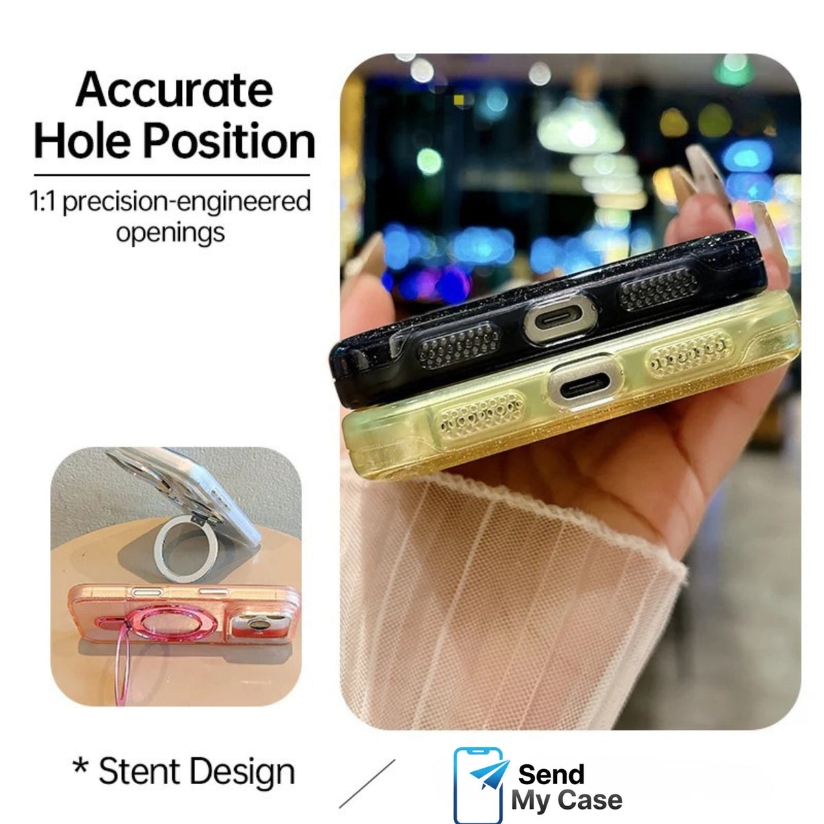 iPhone 17 Pro Max Glitter Magnetic Stand Case