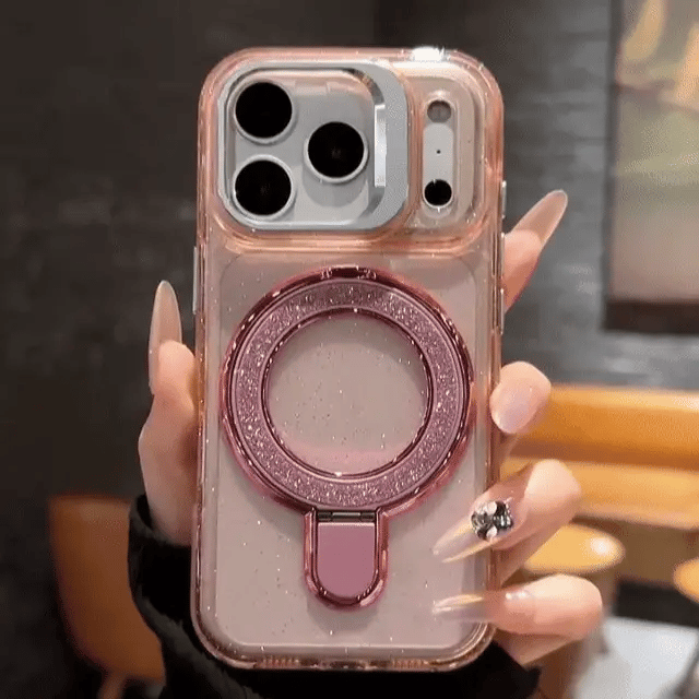 iPhone 17 Pro Max Glitter Magnetic Stand Case