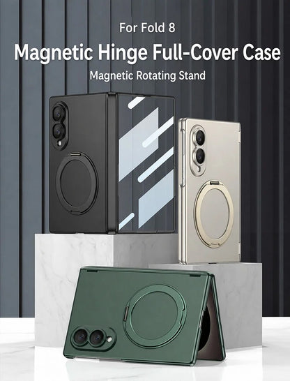 Galaxy Z Fold 8 Magnetic Hinge Case with Rotating Stand