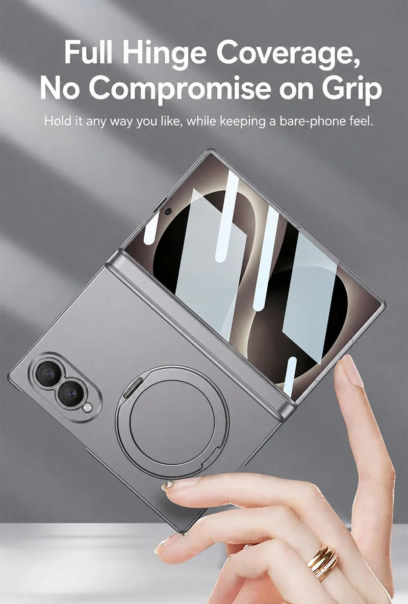 Galaxy Z Fold 8 Magnetic Hinge Case with Rotating Stand