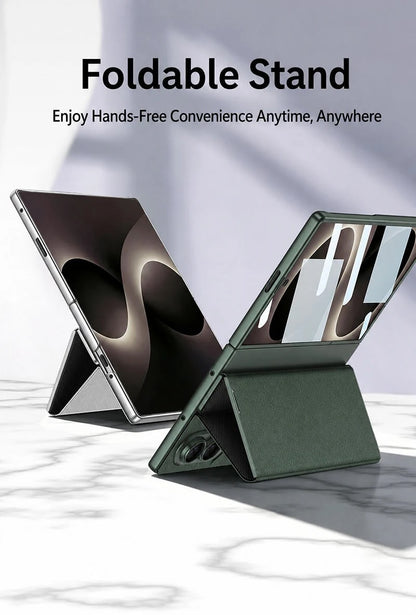 Galaxy Z Fold 8 Luxury Leather Kickstand Case