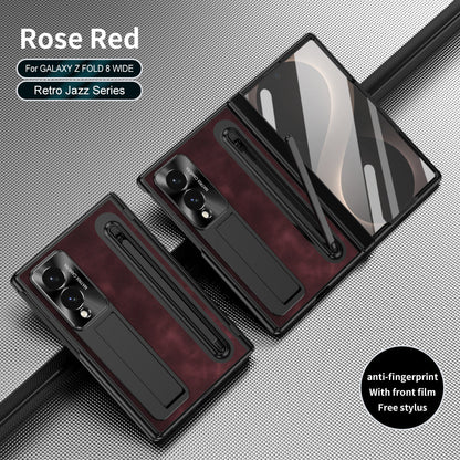 Jazz Retro Style Anyi-fall Protective Leather Phone Case For Galaxy Fold 8