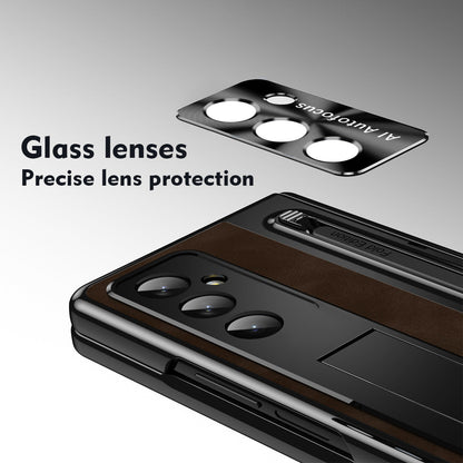 Jazz Retro Style Anyi-fall Protective Leather Phone Case For Galaxy Fold 8