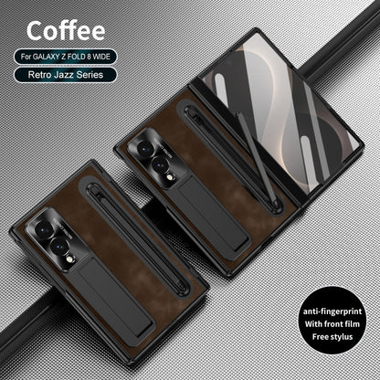 Jazz Retro Style Anyi-fall Protective Leather Phone Case For Galaxy Fold 8