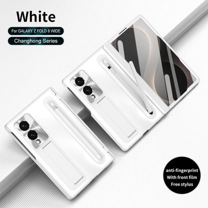 Armor Electroplated Phone Case With Pen Tray & Stylus & Glass Film For Galaxy Z Fold 8