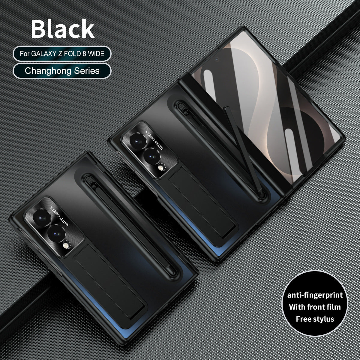 Armor Electroplated Phone Case With Pen Tray & Stylus & Glass Film For Galaxy Z Fold 8