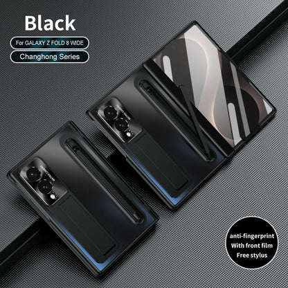 Armor Electroplated Phone Case With Pen Tray & Stylus & Glass Film For Galaxy Z Fold 8