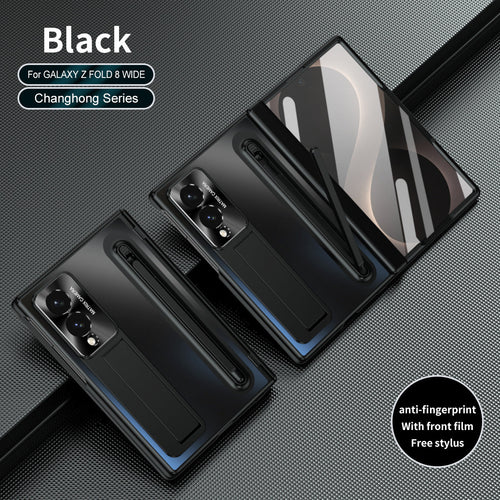 Armor Electroplated Phone Case With Pen Tray & Stylus & Glass Film For Galaxy Z Fold 8
