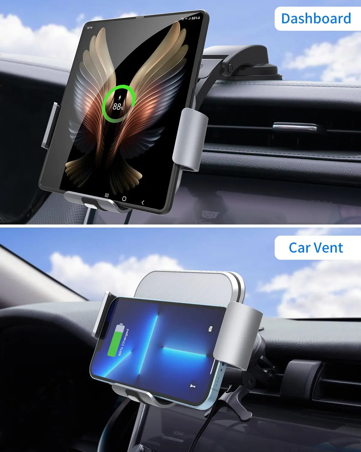 Car Mount Wireless Charger For Foldable Phones