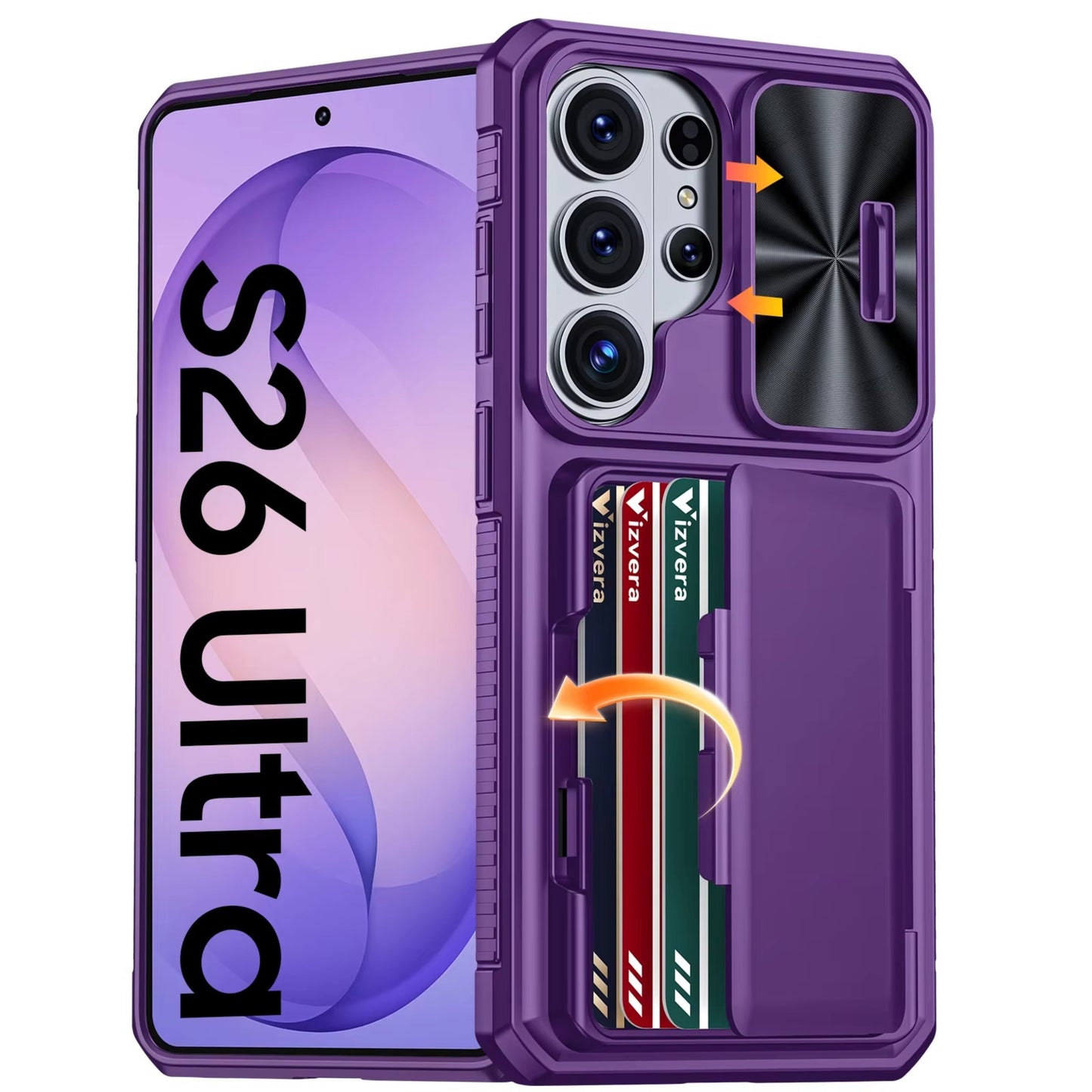 Samsung Galaxy S26 Ultra Wallet Case with Camera Cover