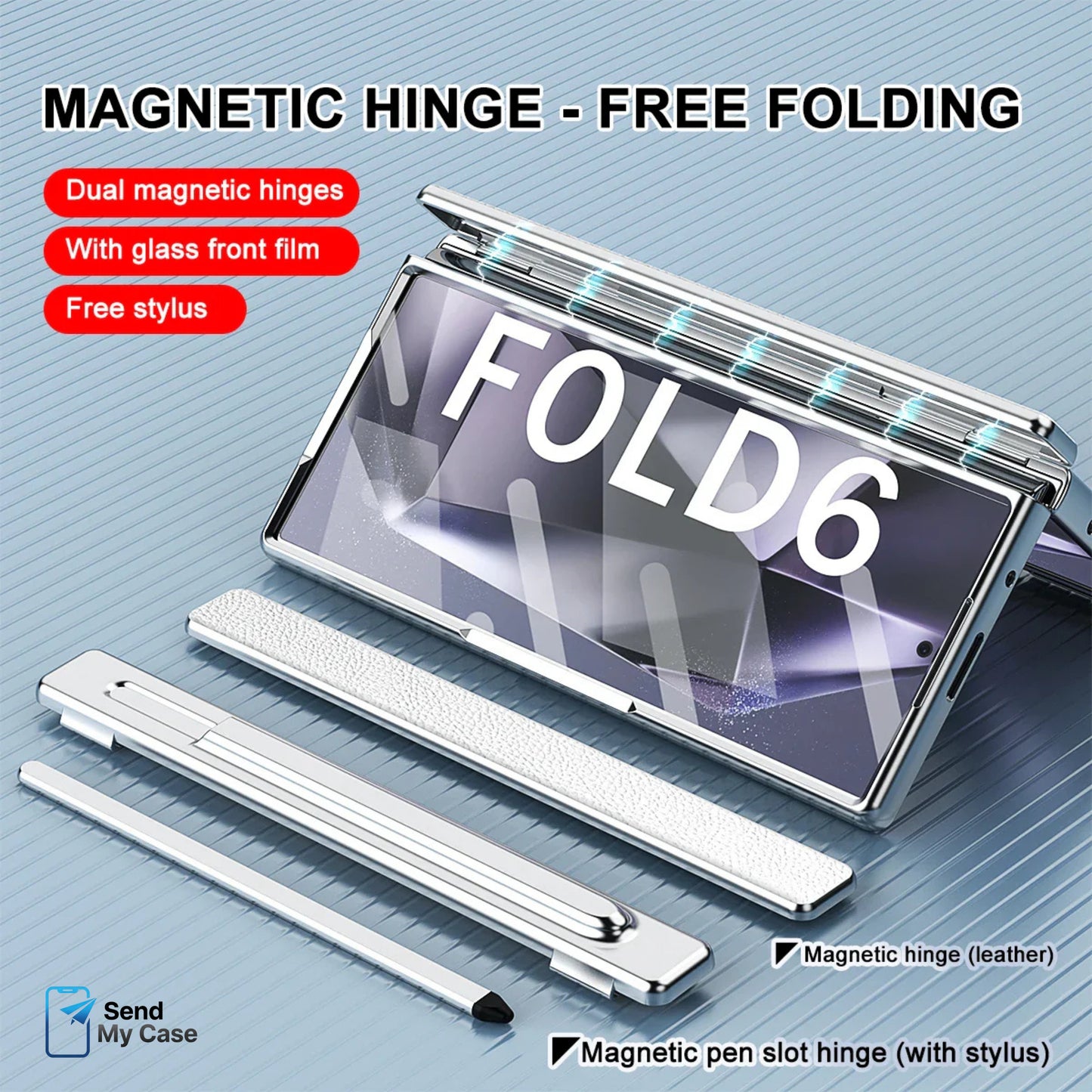 Samsung Galaxy Z Fold 7 Leather Pen Holder Stand Case