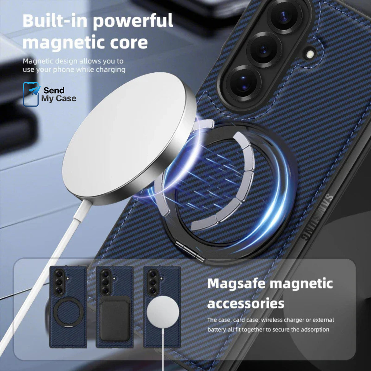 Samsung Z Fold 7 Magnetic Ring Stand Case