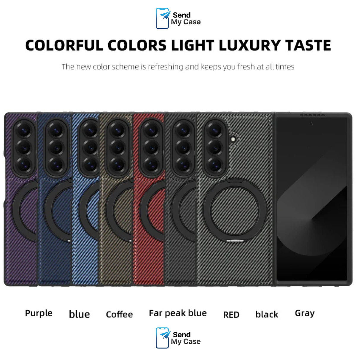 Samsung Z Fold 7 Magnetic Ring Stand Case