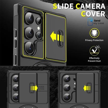 Galaxy S26 Ultra Magnetic Kickstand Armor Case With Slide Camera Cover