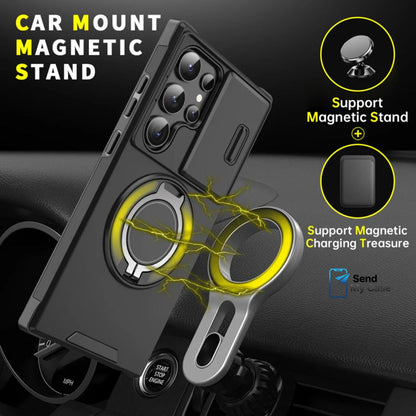 Galaxy S26 Ultra Magnetic Kickstand Armor Case With Slide Camera Cover