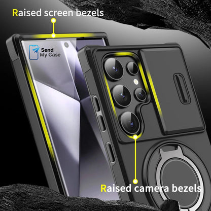 Galaxy S26 Ultra Magnetic Kickstand Armor Case With Slide Camera Cover