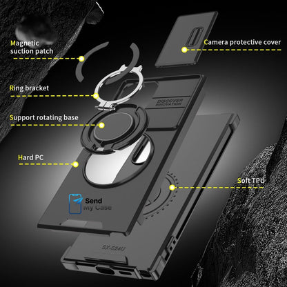 Galaxy S26 Ultra Magnetic Kickstand Armor Case With Slide Camera Cover