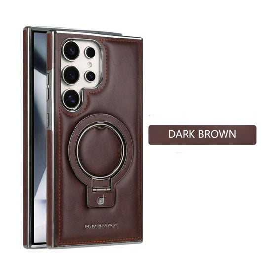 Galaxy S24 Ultra MagSafe Ring Stand Leather Case