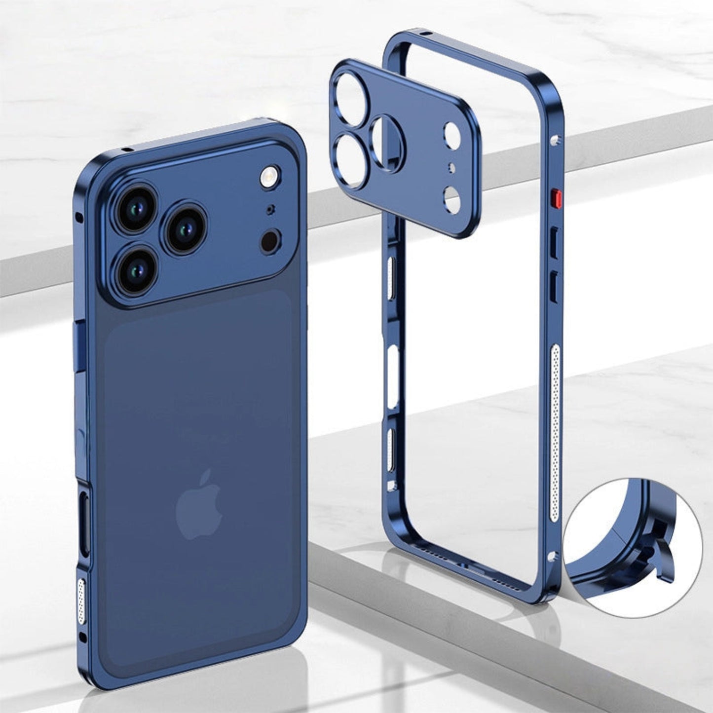 iPhone 17 Pro Max Aluminum Alloy Cooling Frame Case With Metal Lens Cover