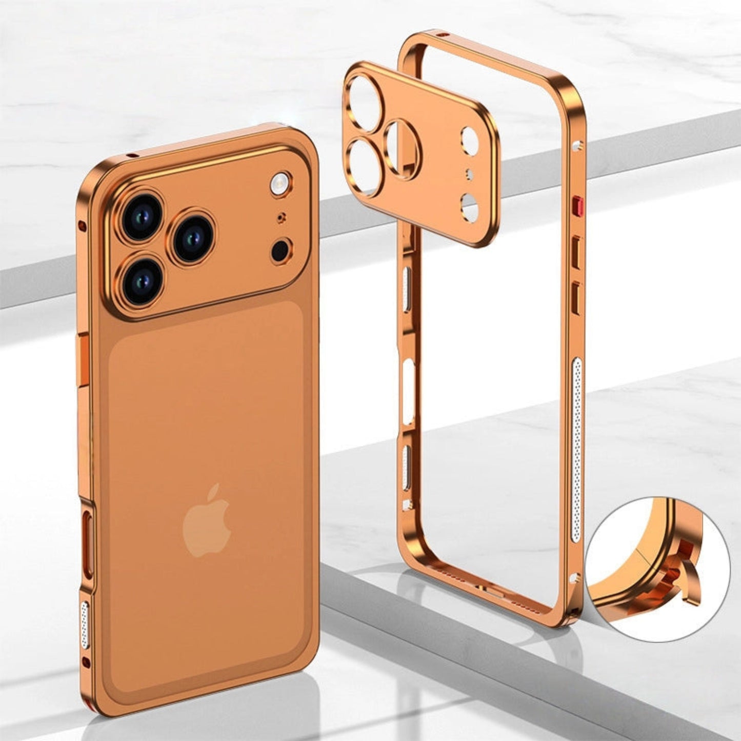 iPhone 17 Pro Max Aluminum Alloy Cooling Frame Case With Metal Lens Cover