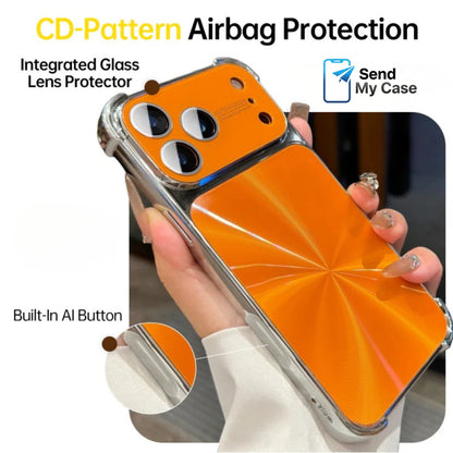 iPhone 17 Pro Max Electroplated CD-Pattern Airbag Case With Lens Protector