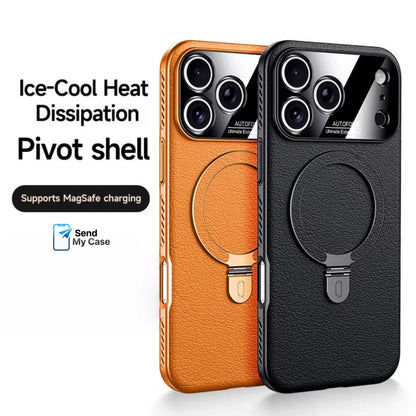 iPhone 17 Pro Max Heat-Dissipation MagSafe Ring Stand Leather Case