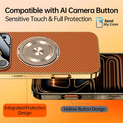 iPhone 17 Pro Max MagSafe 360 Rotating Stand Case With Kevlar-Style Texture