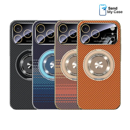 iPhone 17 Pro Max MagSafe 360 Rotating Stand Case With Kevlar-Style Texture