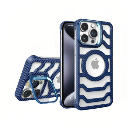 iPhone 17 Pro Max MagSafe Carbon Texture Frameless Case With Lens Holder