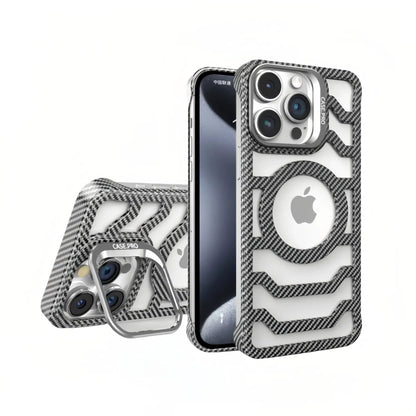 iPhone 17 Pro Max MagSafe Carbon Texture Frameless Case With Lens Holder