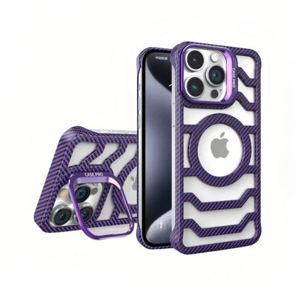 iPhone 17 Pro Max MagSafe Carbon Texture Frameless Case With Lens Holder