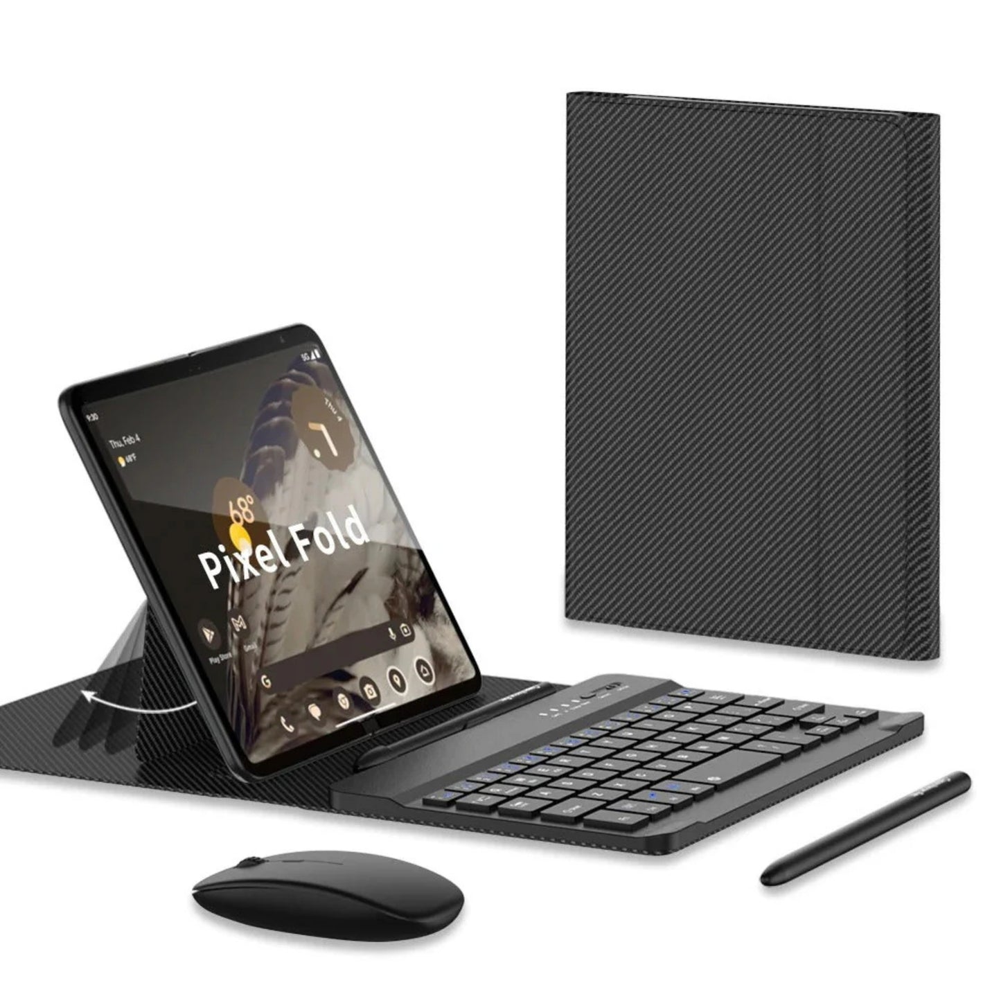 Magnetic Leather Keyboard Case for Google Pixel 10 Pro Fold