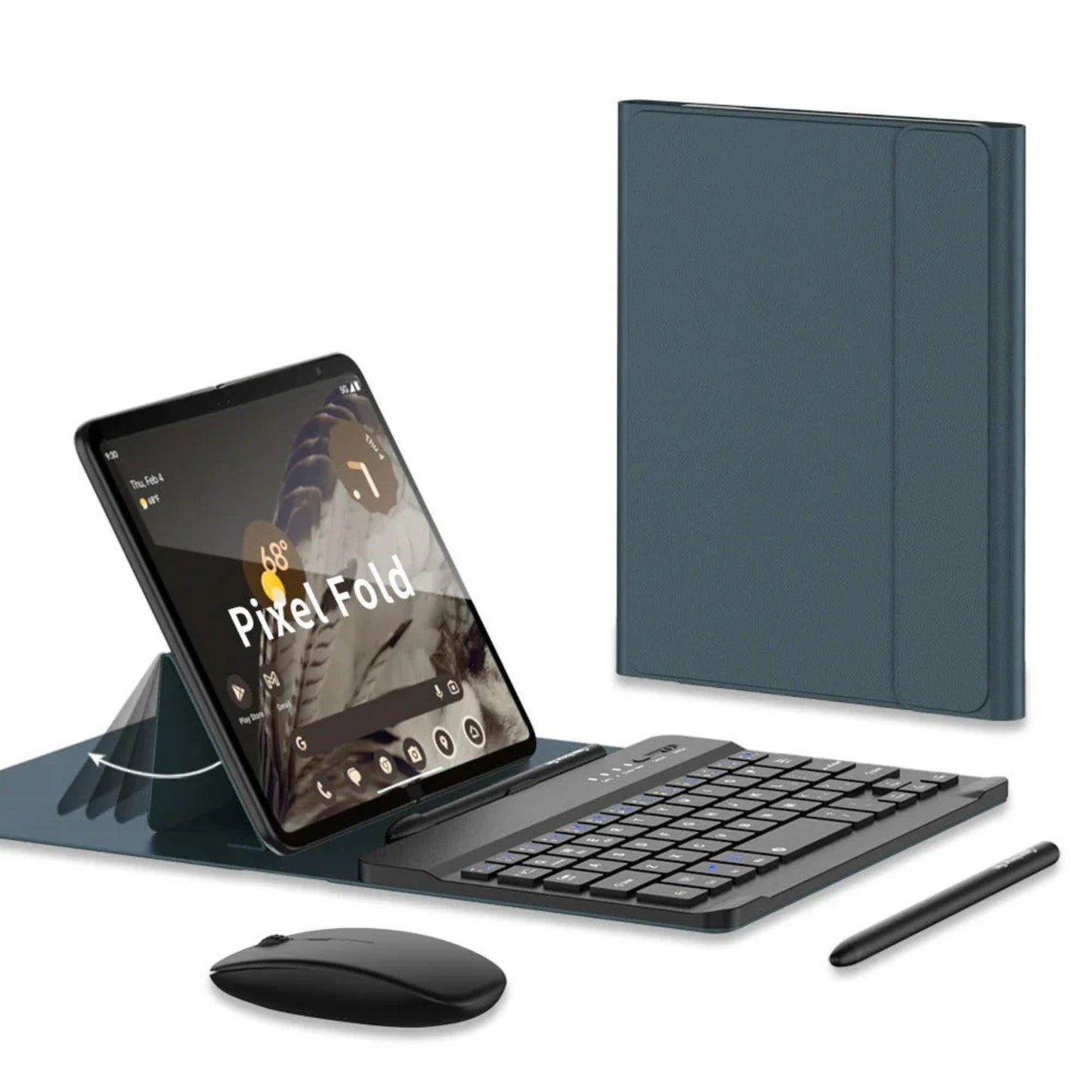 Magnetic Leather Keyboard Case for Google Pixel 10 Pro Fold