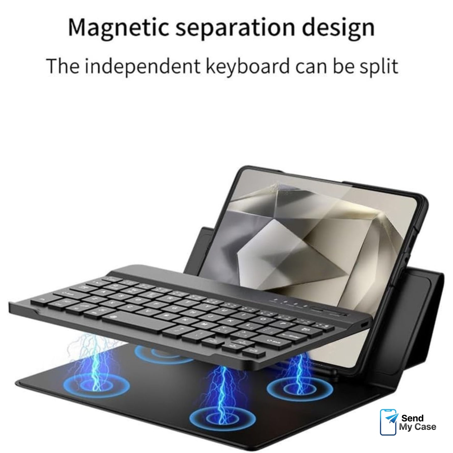 Magnetic Leather Keyboard Case for Google Pixel 10 Pro Fold