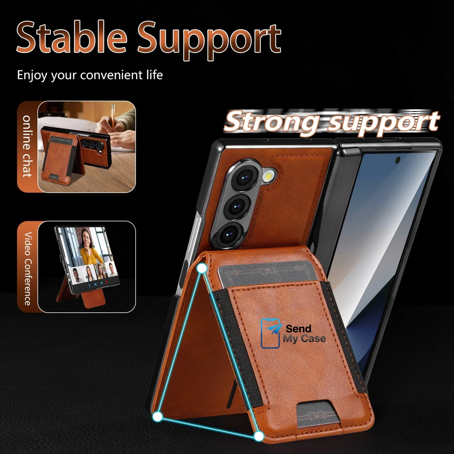 Samsung Galaxy Z Fold 7 Detachable Leather Wallet Case