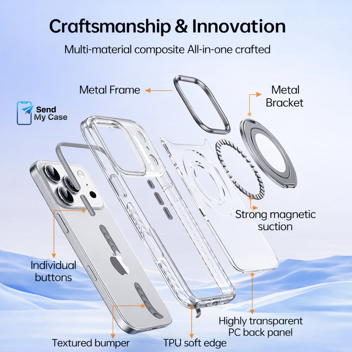 ClearShield Magnetic Kickstand Case for iPhone 17 Pro Max