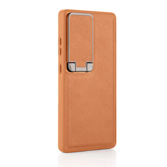Galaxy S26 Ultra Leather Kickstand Case With Camera Stand