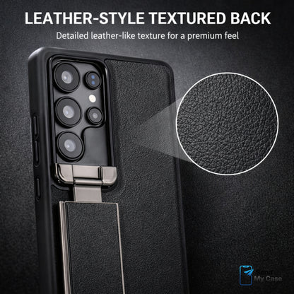 Galaxy S26 Ultra Leather Kickstand Case With Camera Stand