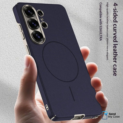 Galaxy S26 Ultra MagSafe Leather Case With Plated Camera Frame