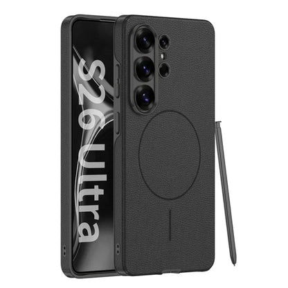 Galaxy S26 Ultra MagSafe Leather Case With Plated Camera Frame