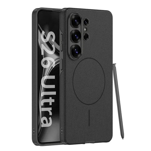 Galaxy S26 Ultra MagSafe Leather Case With Plated Camera Frame
