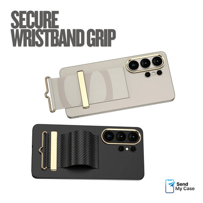 Galaxy S26 Ultra Wristband Case With Gold Camera Frame