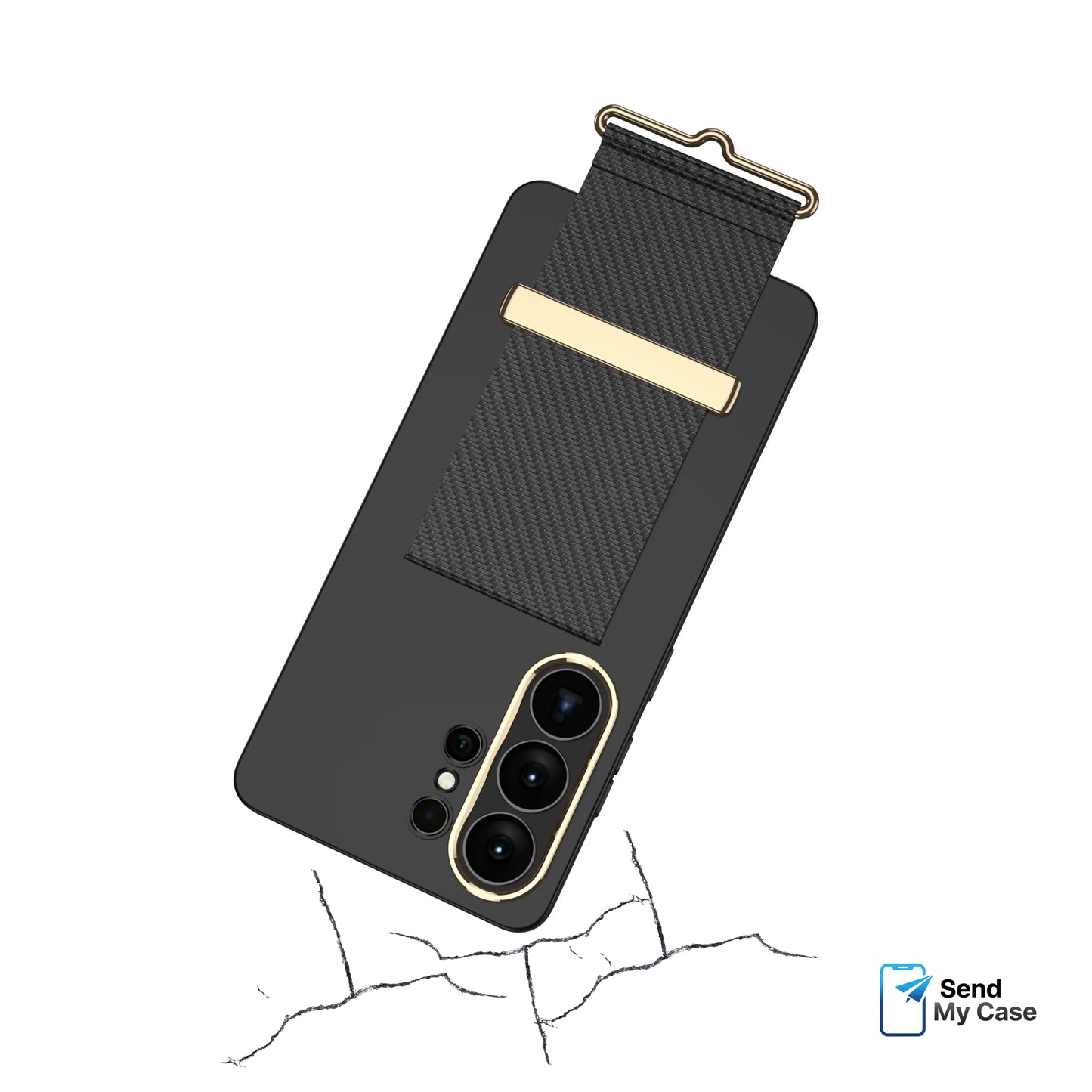Galaxy S26 Ultra Wristband Case With Gold Camera Frame